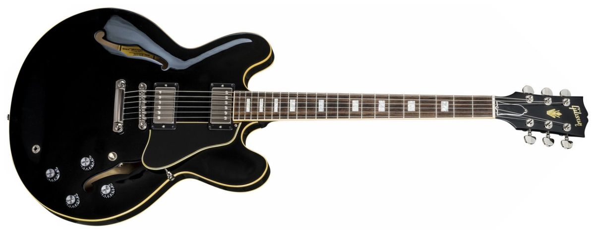 Gibson ES-335 Ebony Demi-caisse Droitier