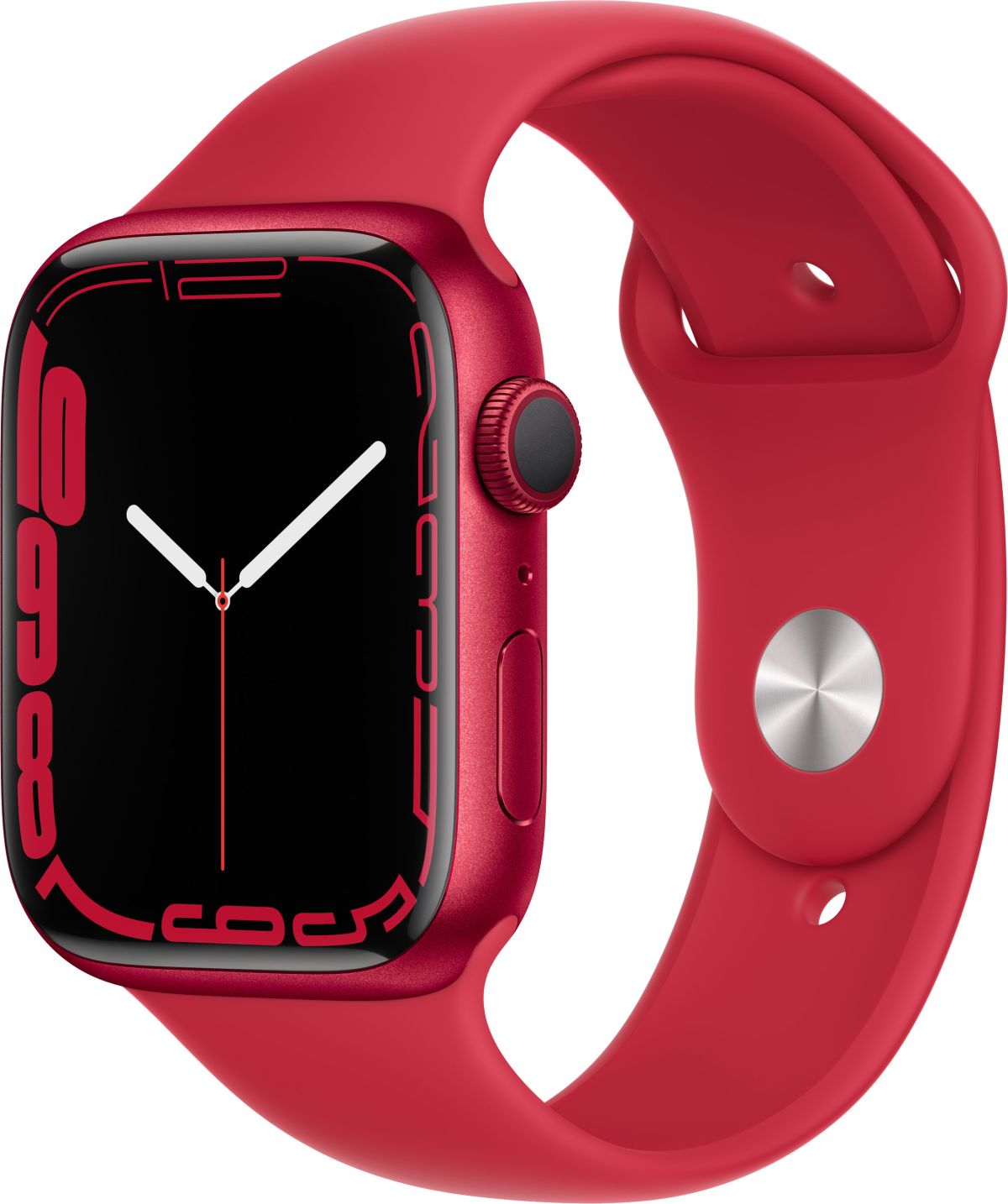 Apple Apple Watch Series 7 41mm (A2473) Aluminium Rouge Bracelet Boucle Unique Silicone Rouge(RED)