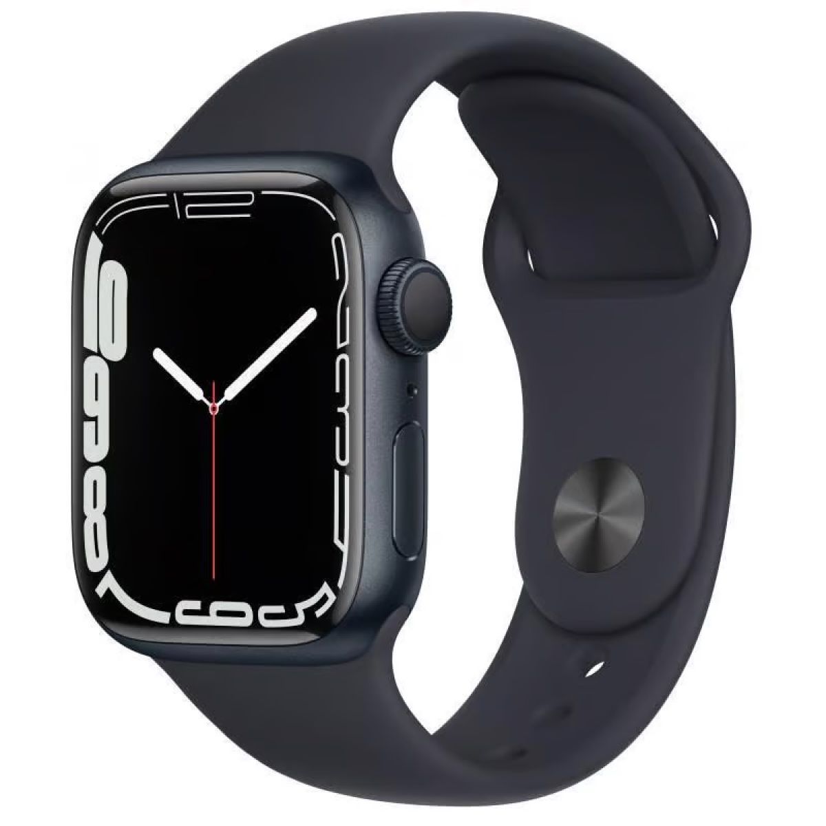 Apple Apple Watch Serie 7 41mm A2473 Aluminium Gris Sidéral Bracelet Sport Noir sidéral