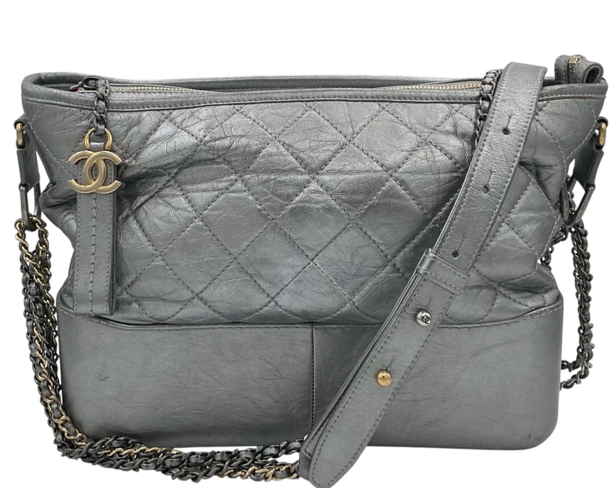 Chanel Gabrielle Medium Cuir Argenté