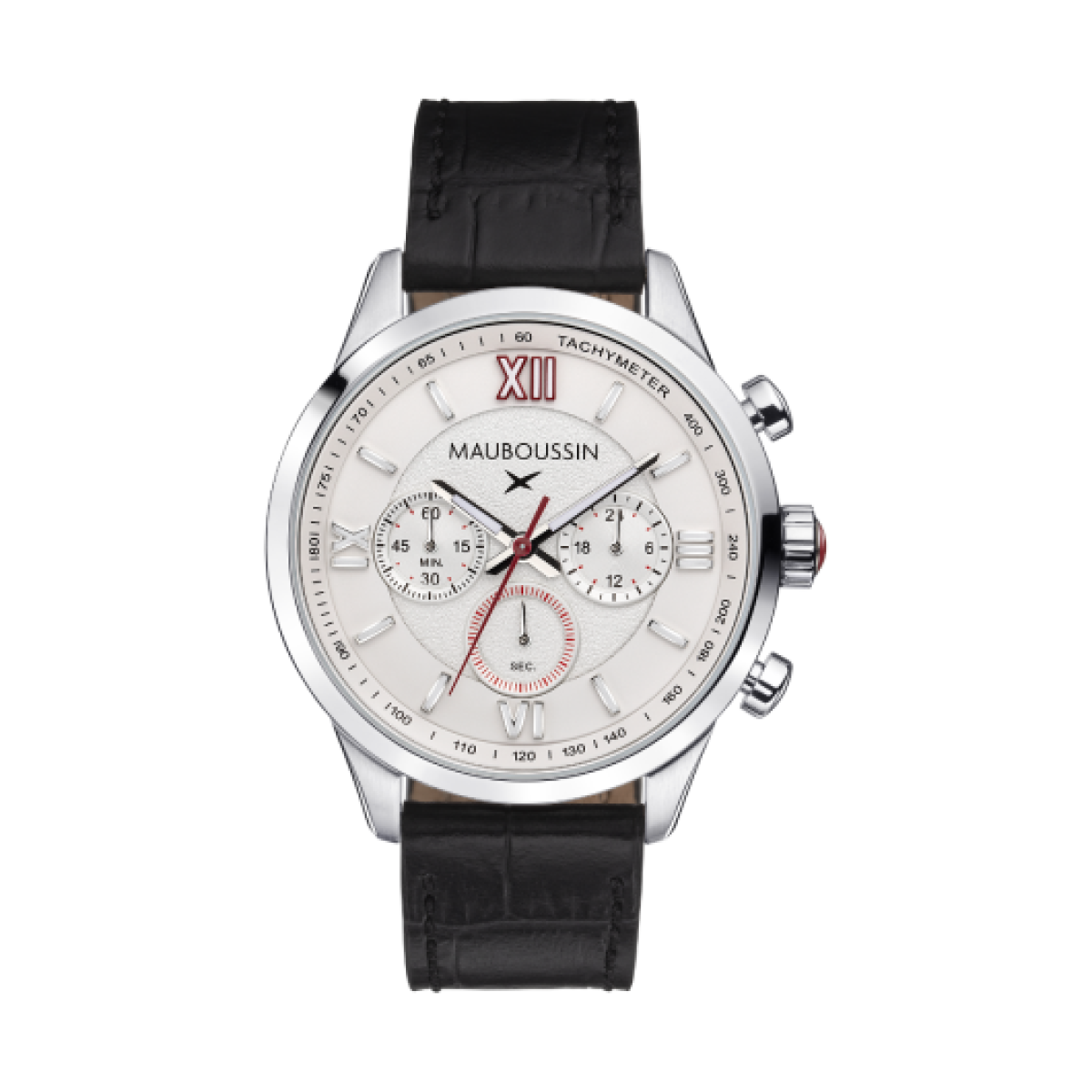 Mauboussin UN HOMME UNE VIE Quartz Noir Cuir