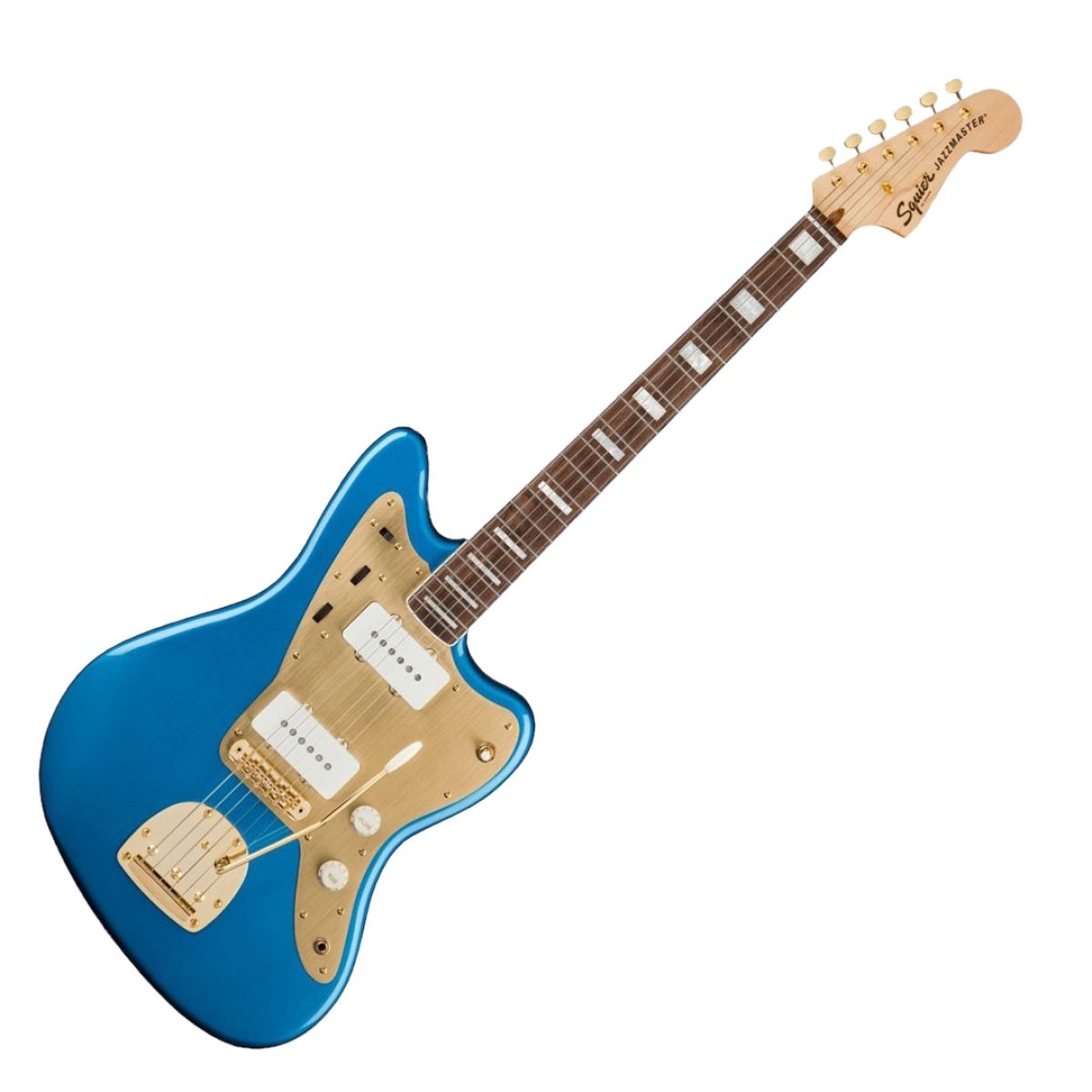 Squier 40th Anniversary Jazzmaster Gold Edition LRL Bleu Type ST Droitier