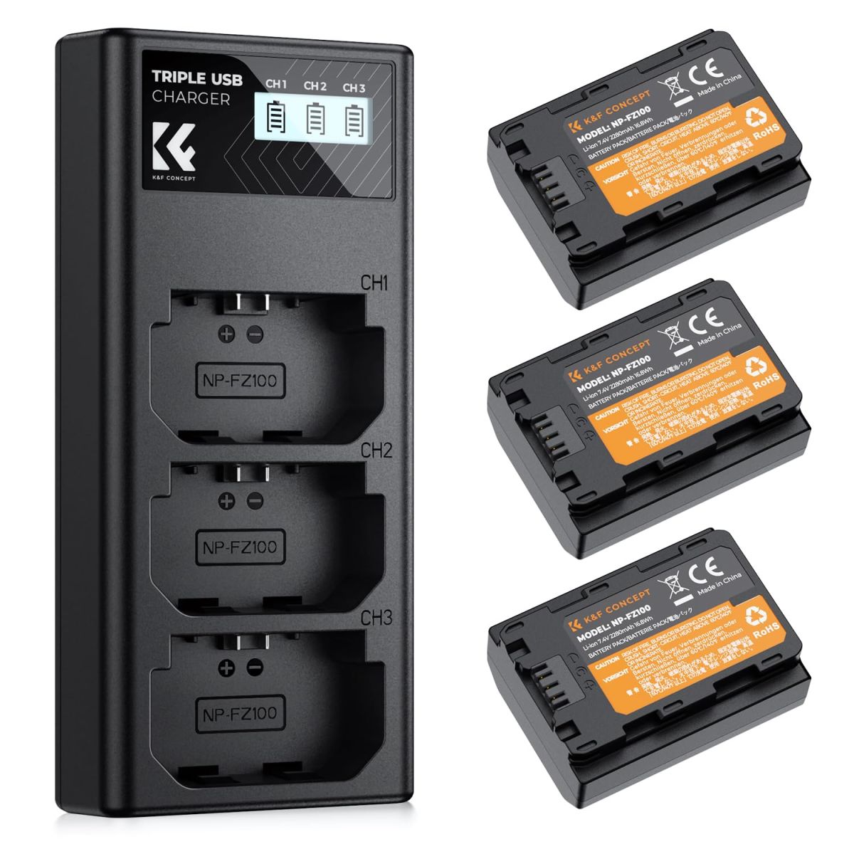 K&F Concept 3 Batteries NP-FZ100