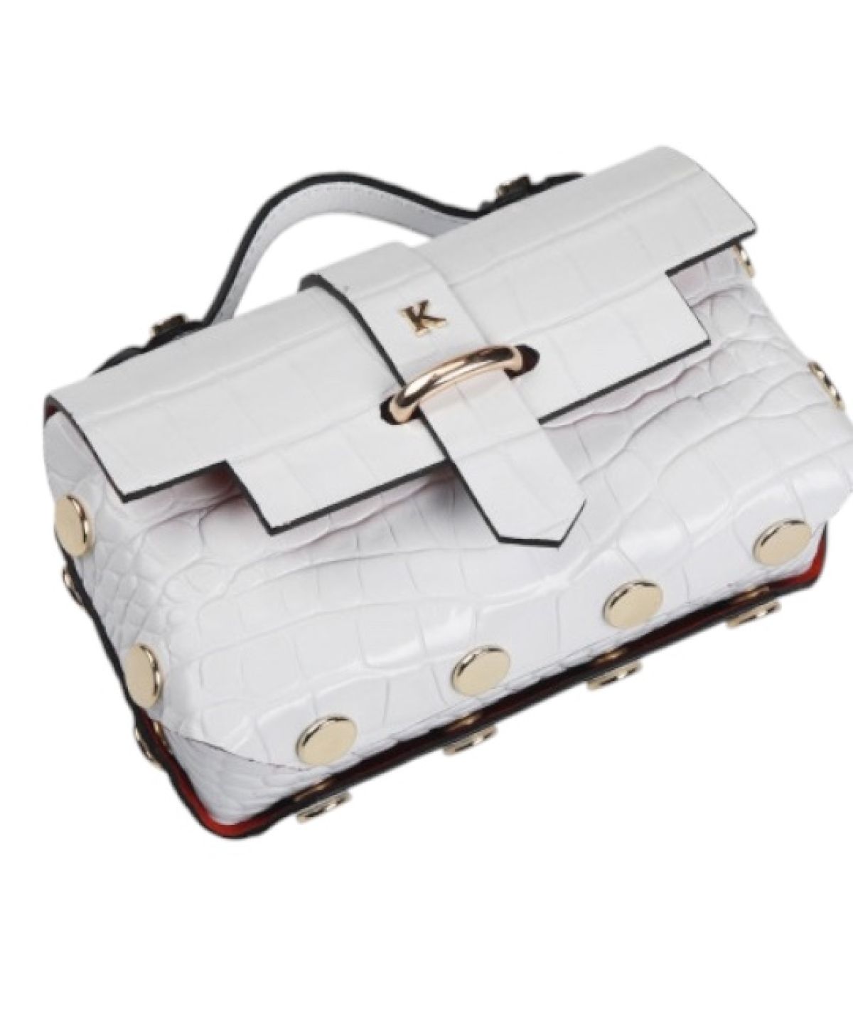 Kesslord Tube  Cuir de Veau Blanc et Doré