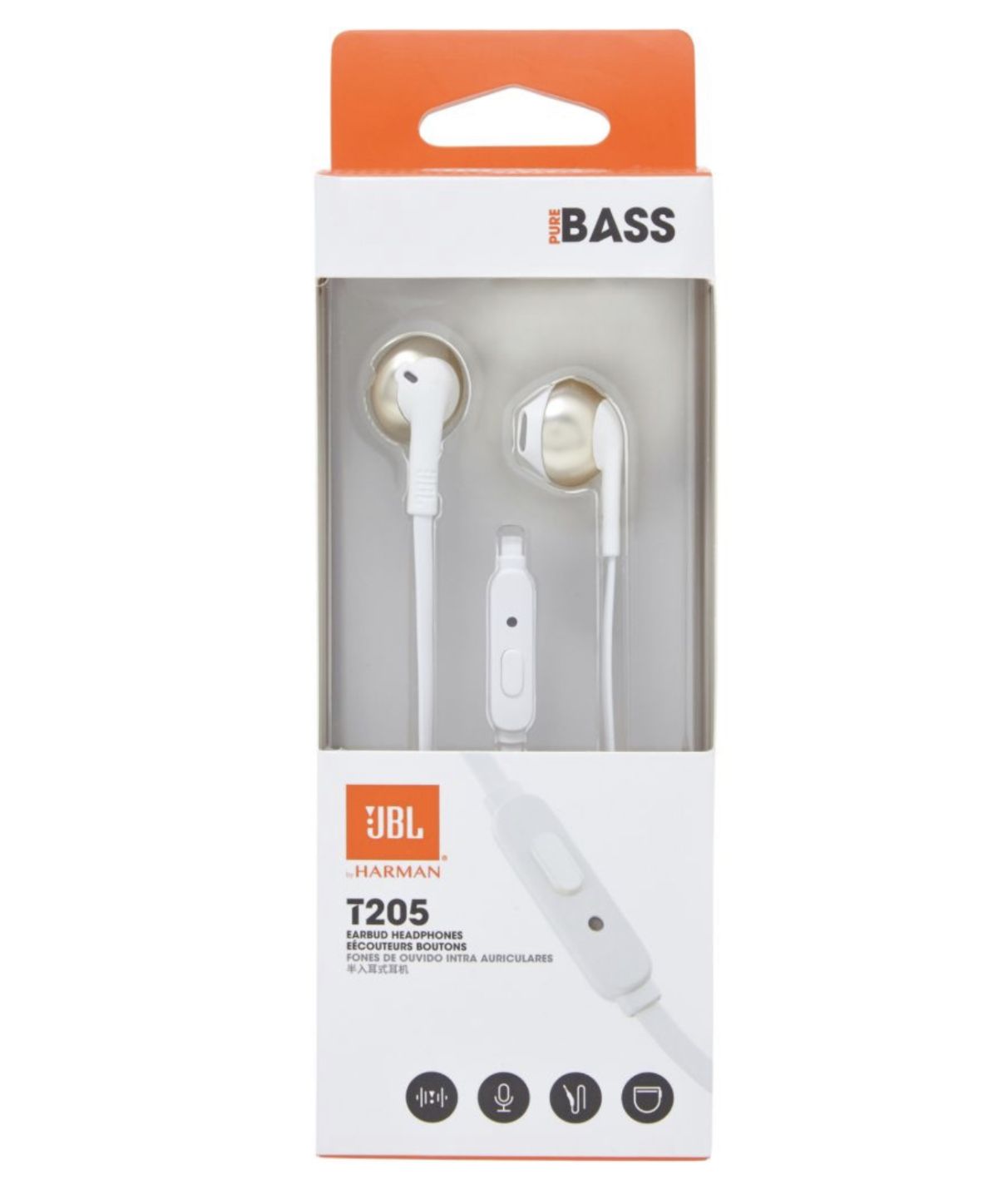 JBL Tune205 Ecouteurs Intra-auriculaires Filaire Blanc