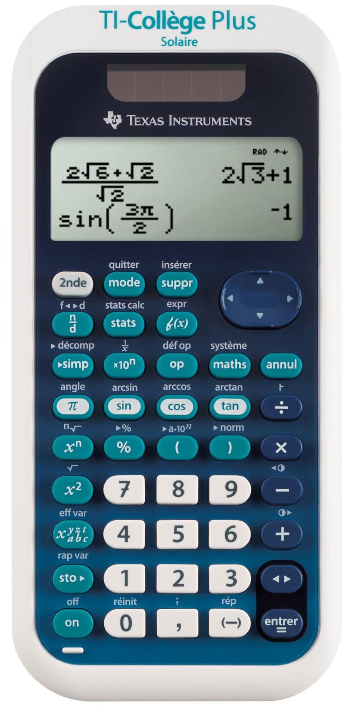 Texas Instruments TI-Collège Plus Calculatrice Blanc/Bleu