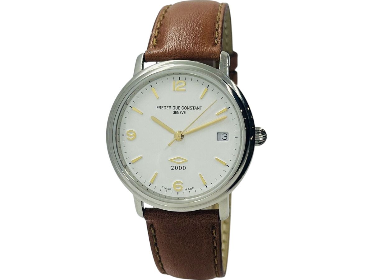 Frederique Constant Colas 2000 Quartz blanc Cuir
