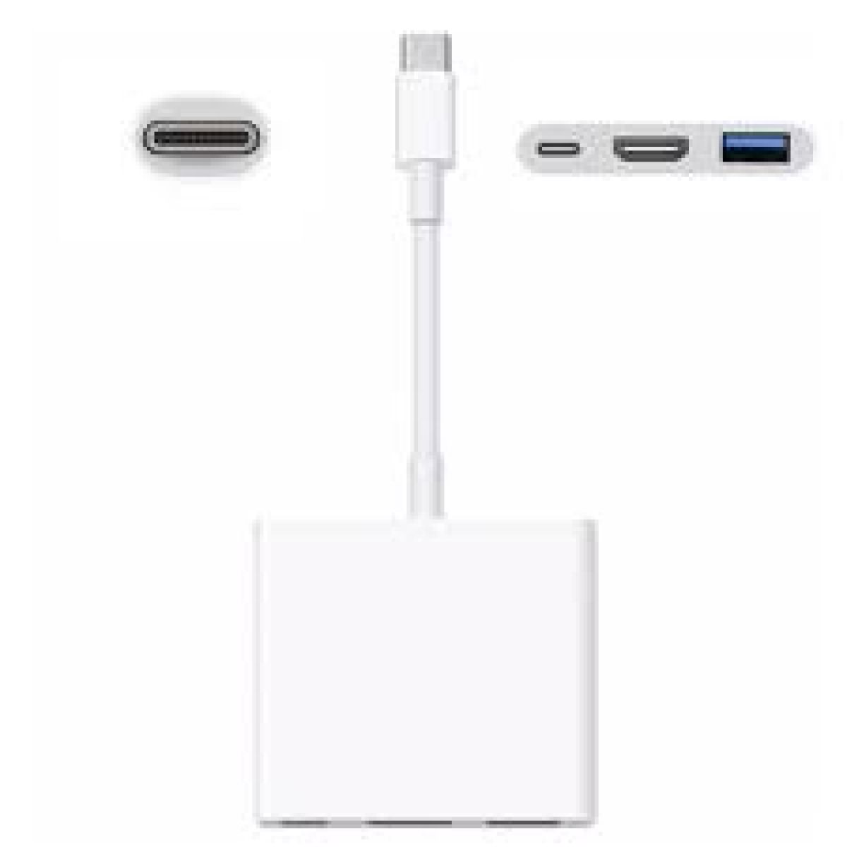 Apple USB-C Digital AV Multiport Adaptateur usb-c/hdmi/usb Blanc A1621