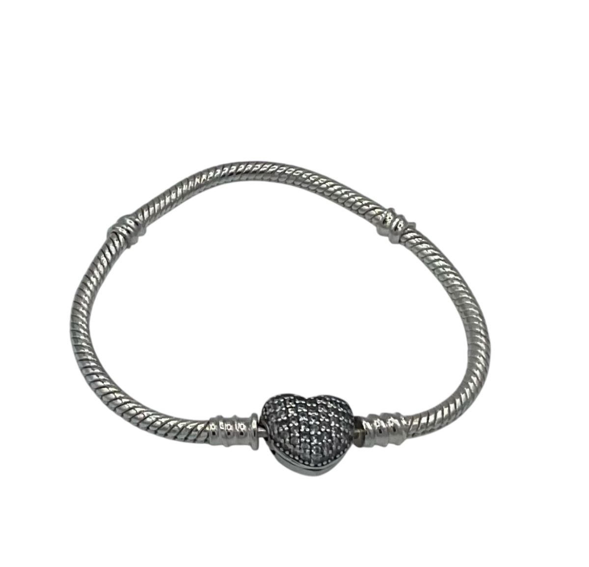 Pandora Maille Serpent et cœur Scintillant  - Argenté