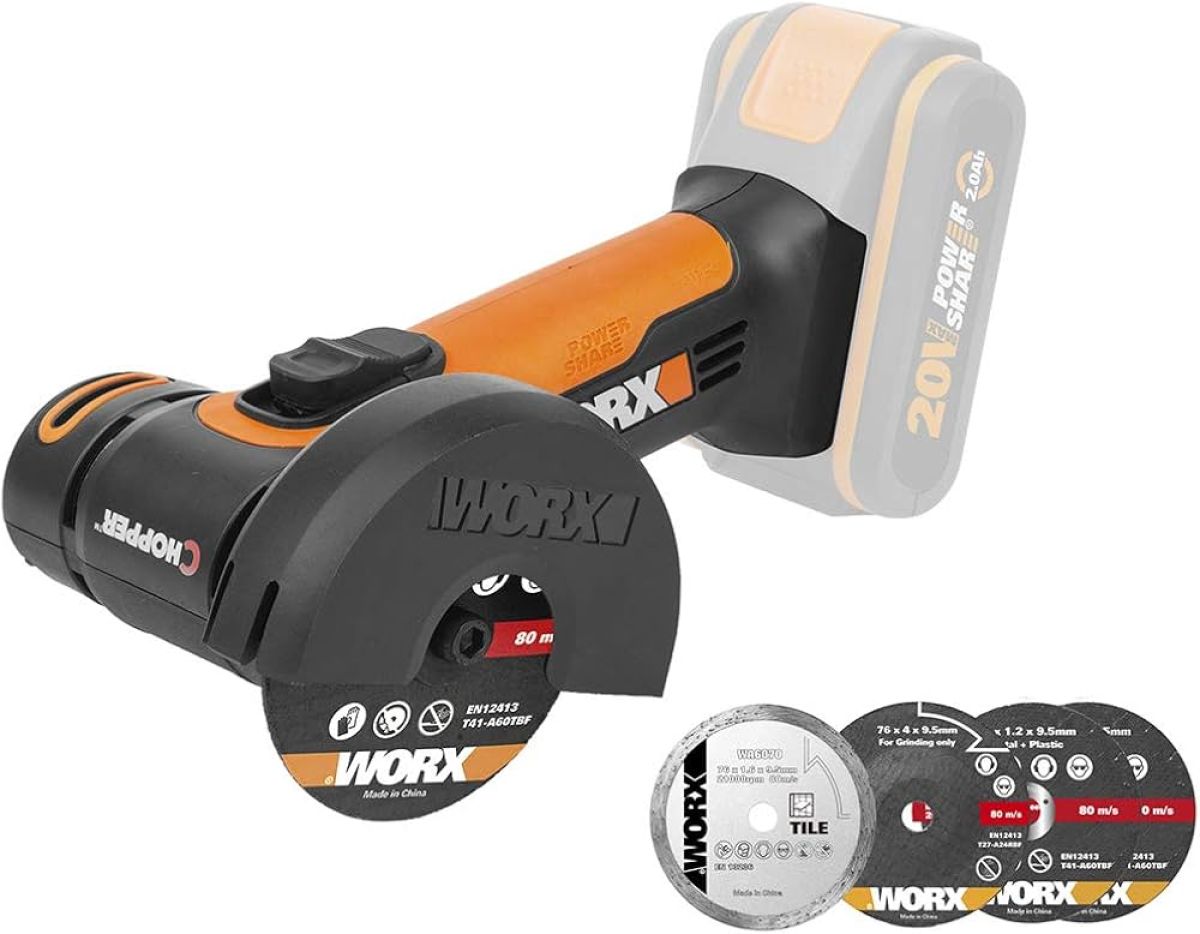 Worx WX801.9 + Chargeur + Batterie Meuleuse