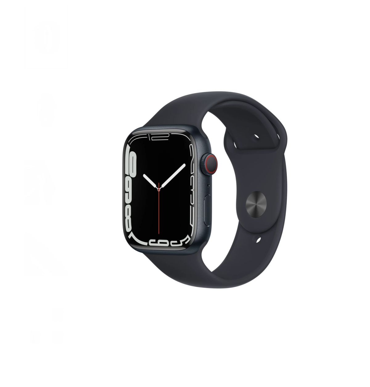 Apple Apple Watch Series 7 45mm (A2478) Aluminium Gris Sidéral Bracelet Boucle Unique Silicone Anthracite