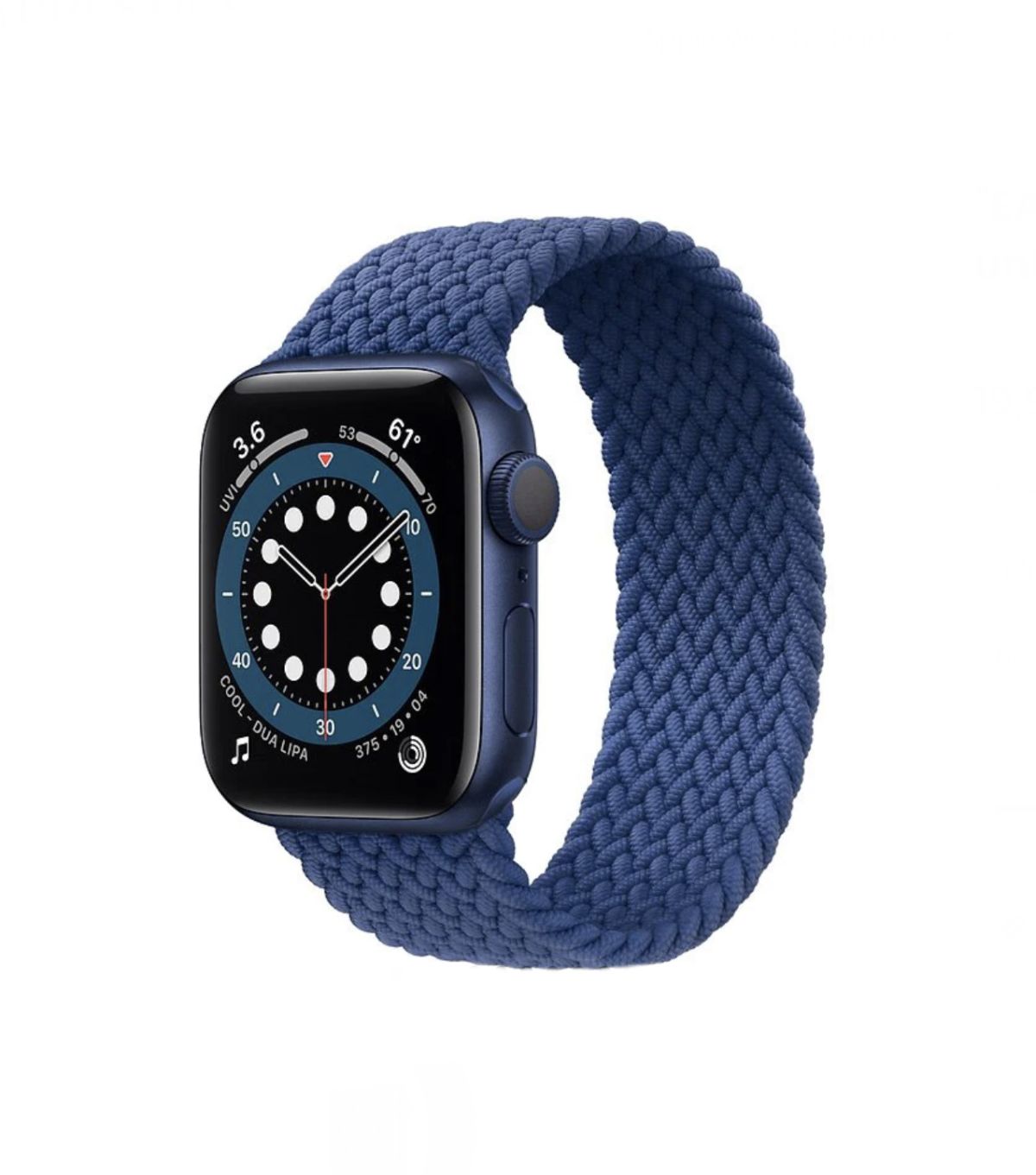 Apple Apple Watch Series 6 44mm (A2376) Aluminium Bleu Bracelet Boucle Unique Tressée Bleu cosmos