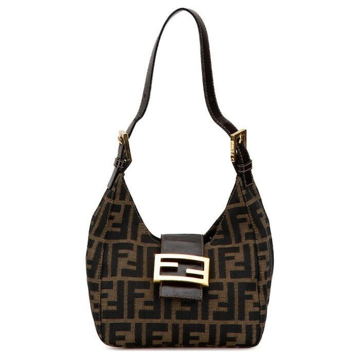 Fendi Mini Mamma Bucket  Toile et Cuir Marron