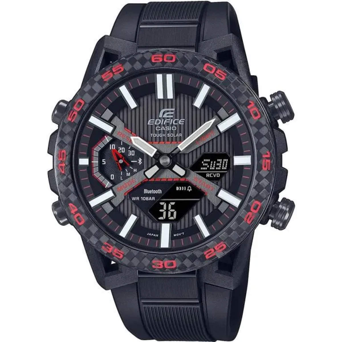 Casio ECB-2000 Quartz Noir/rouge Plastique