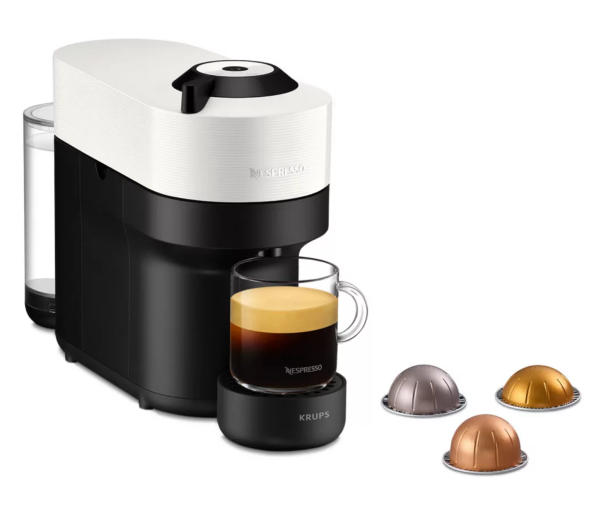 Nespresso Vertuo POP Cafetière à dosette ou capsule Blanche