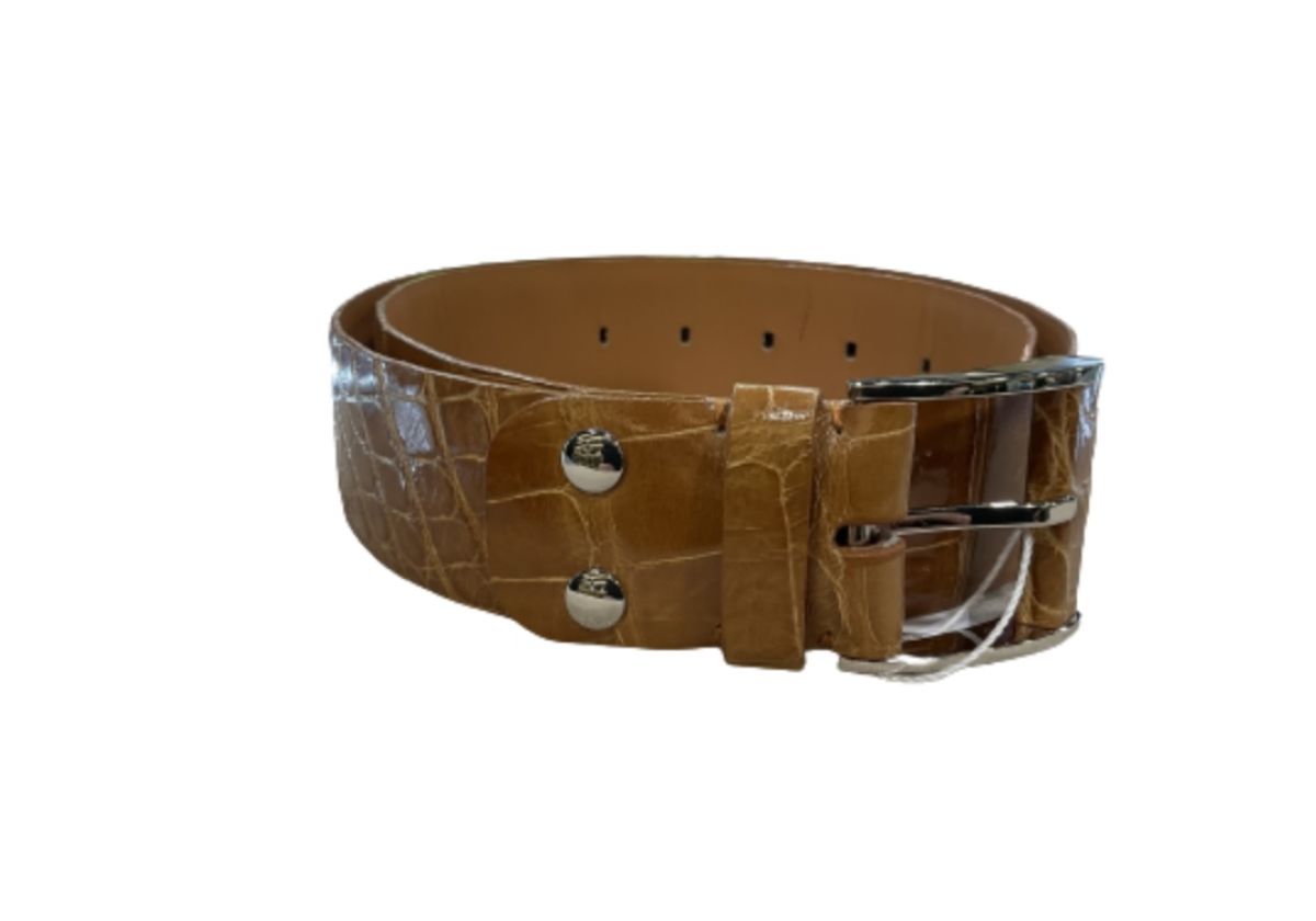 Cintura Lancaster In Pelle Effetto Coccodrillo Per Donna – Marsupio E Cintura, Colore Visone E Nero