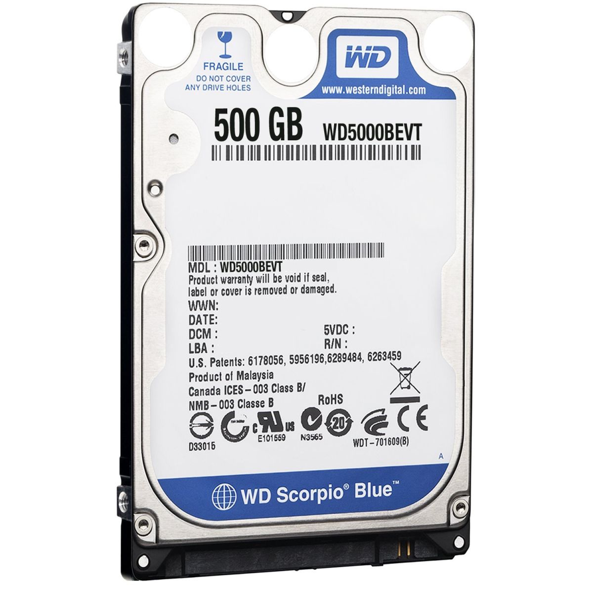 Western Digital 500Go HDD 2.5“ Interne