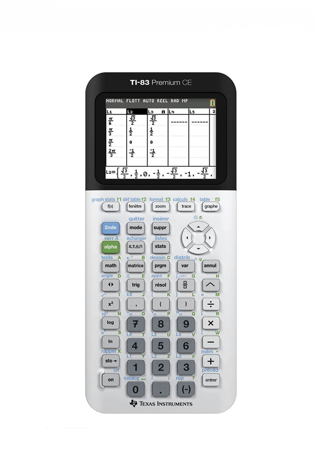 Texas Instruments TI-83 Premium CE Calculatrice Blanc/Noir Calculatrice