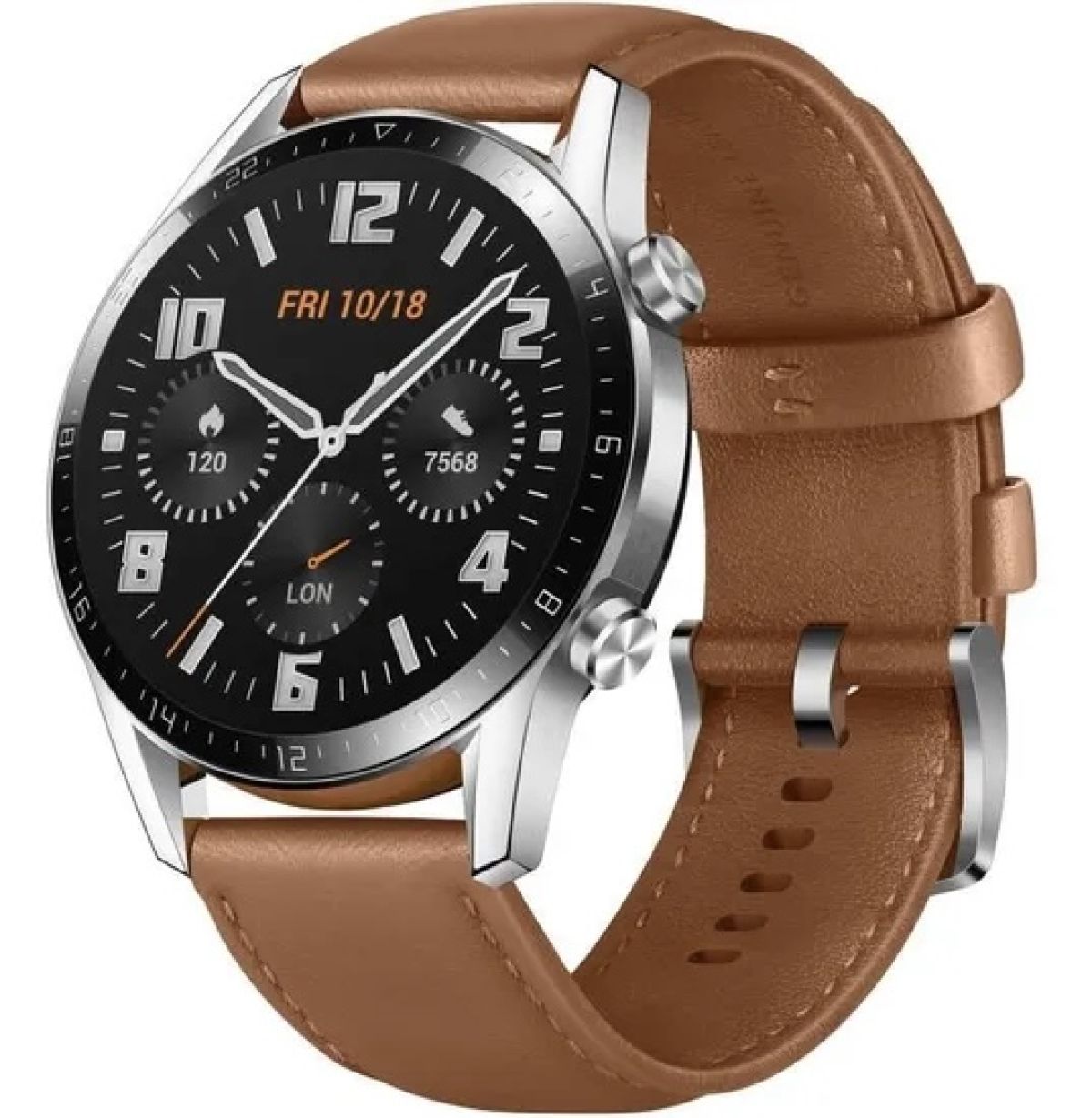 Huawei Watch GT 2  Bracelet cuir Marron 46mm