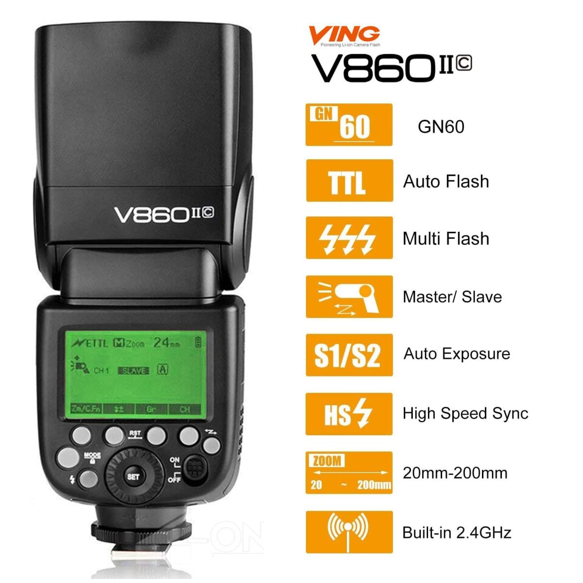Godox V860 II S Flash noir