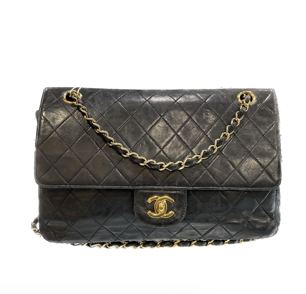 Chanel Timeless Vintage  Bandoulière Noir/Doré