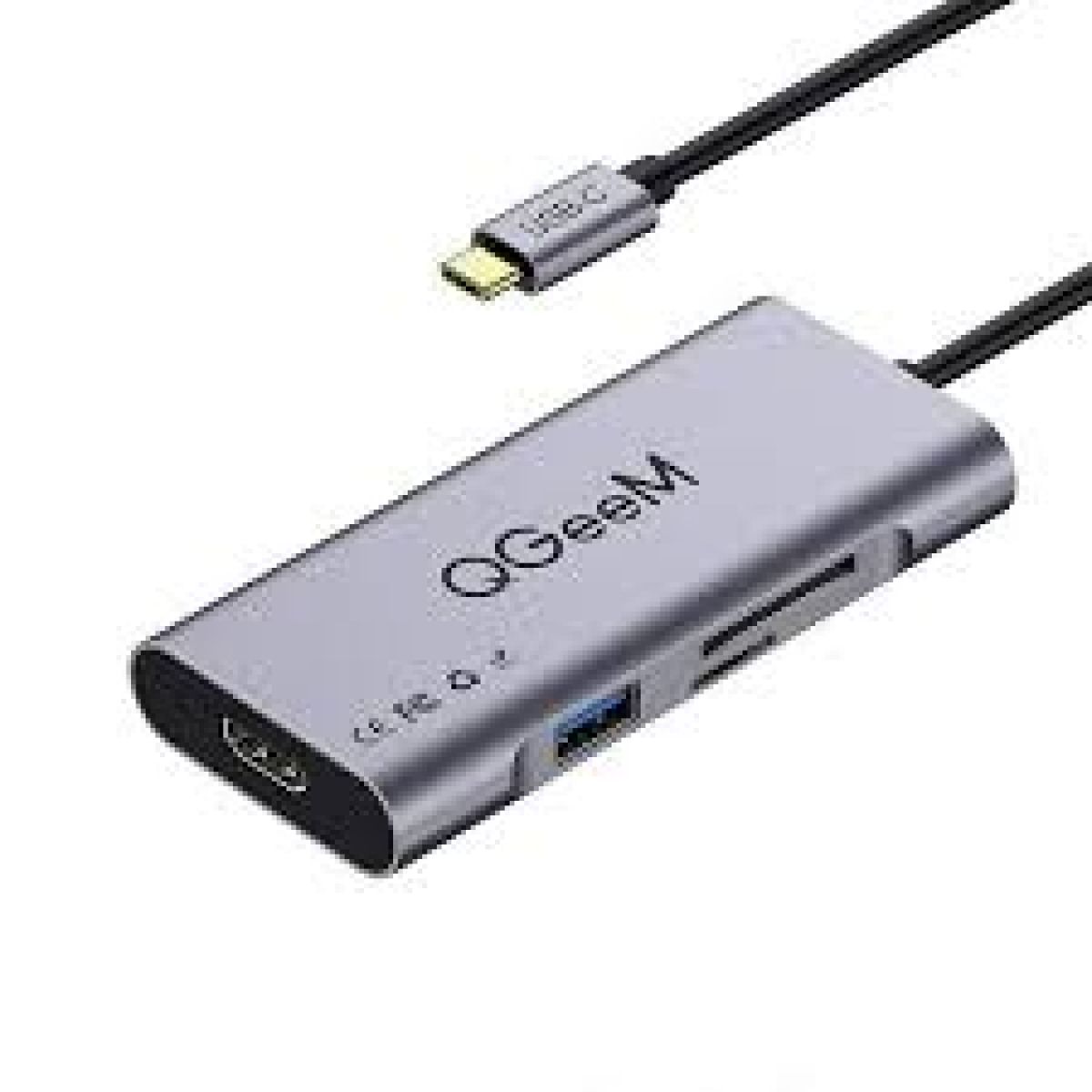 QGeeM 7 en 1 Adaptateur USB C Gris