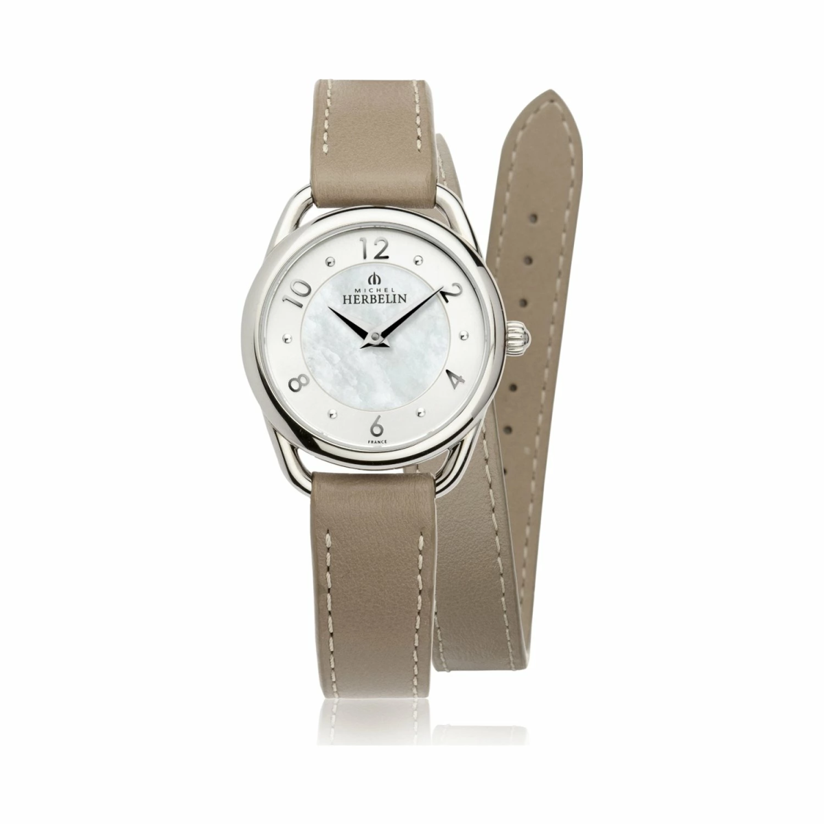 Michel Herbelin 17497 Quartz Blanc Cuir