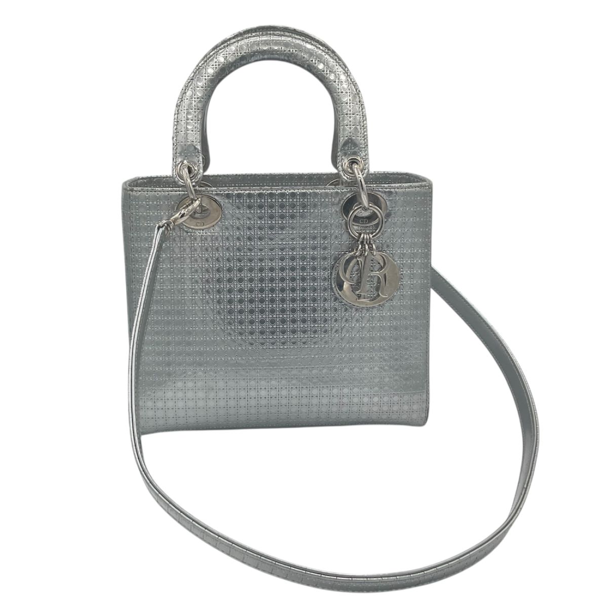 Dior Lady Dior MM  Vernis métallique  Cuir verni Métallic