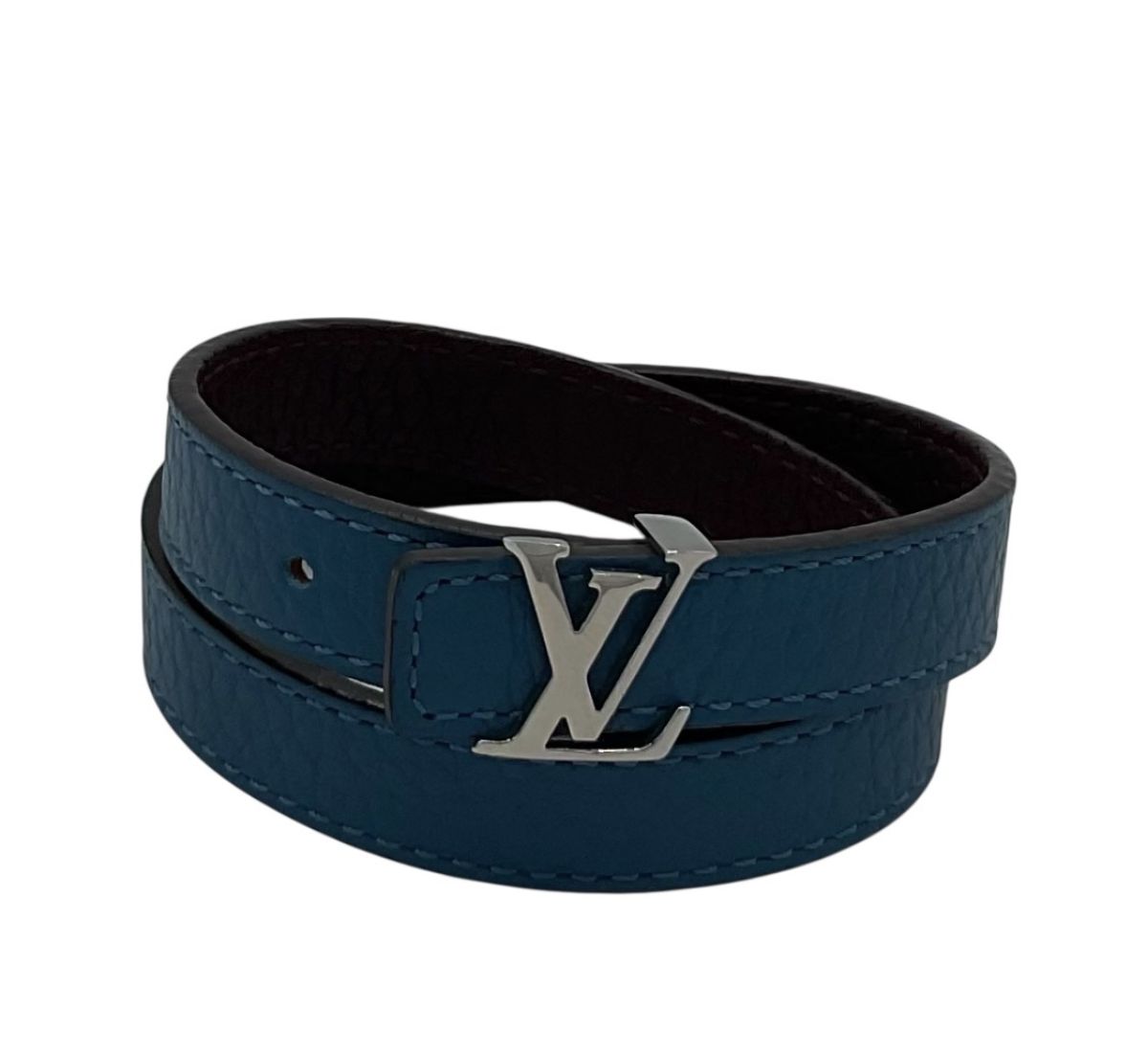 Louis Vuitton Bracelets doubles initiales 20 Cuir Bleu/Violet