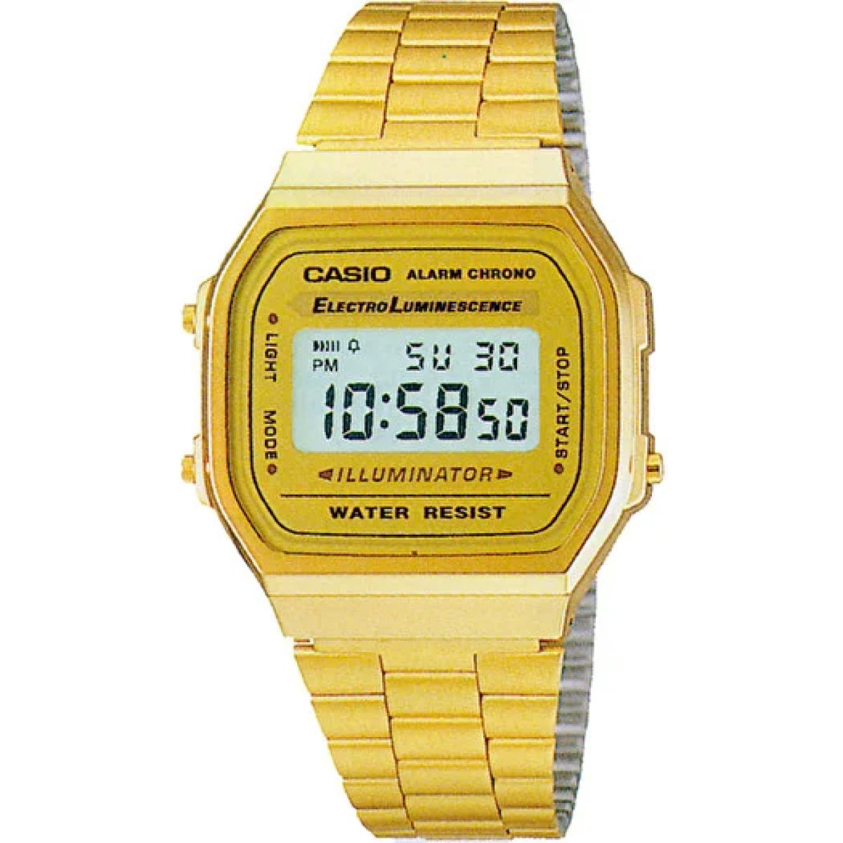 Casio A168 Quartz Dore Acier