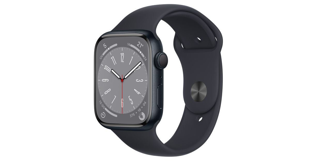 Apple Apple Watch Series 7 45mm (A2478) Titane Bracelet Sport Noir