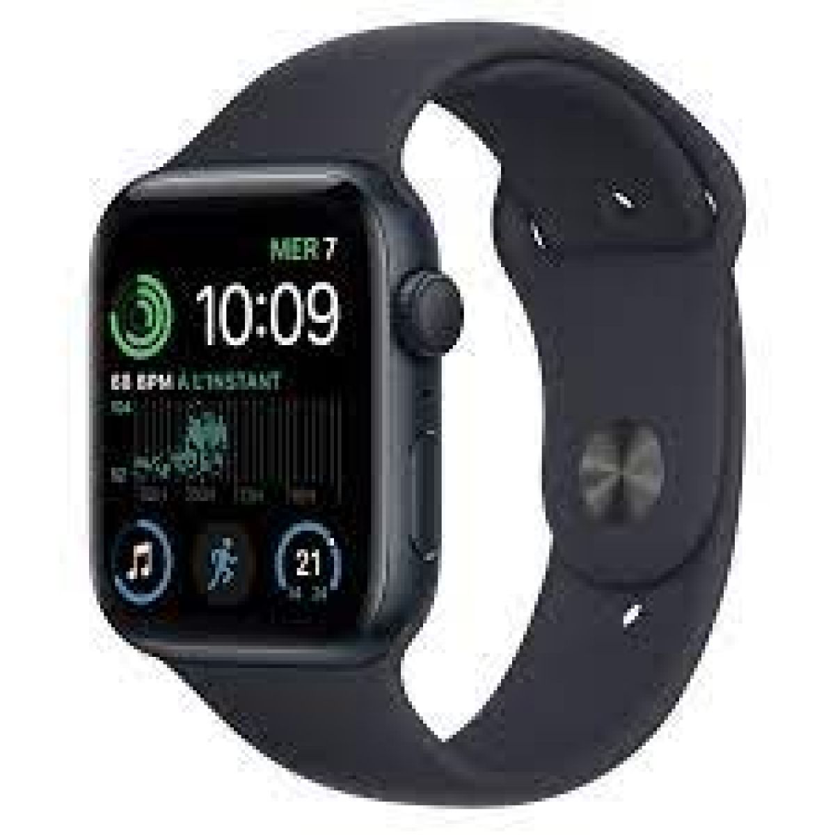 Apple Apple Watch SE 44mm (A2352) Aluminium Minuit Bracelet Sport Noir