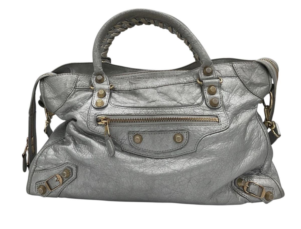 Balenciaga City Like Medium Cuir Argenté