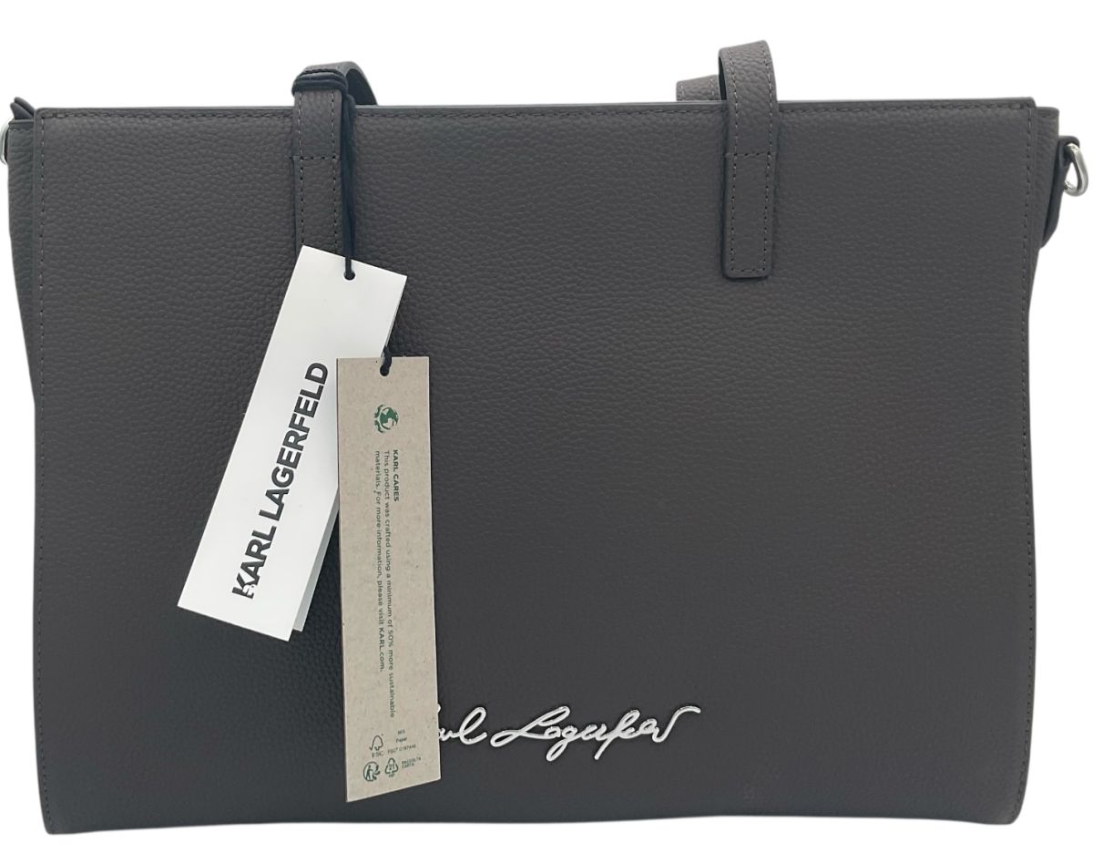 Karl Lagerfeld Pebble Tote Medium Cuir Gris