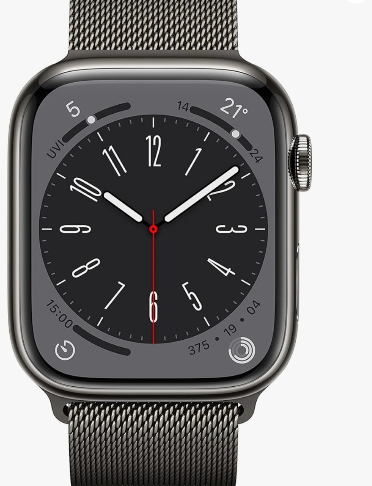 Apple Apple Watch series 8 45mm (A2771) Aluminium Gris Sidéral Bracelet Milanais Noir