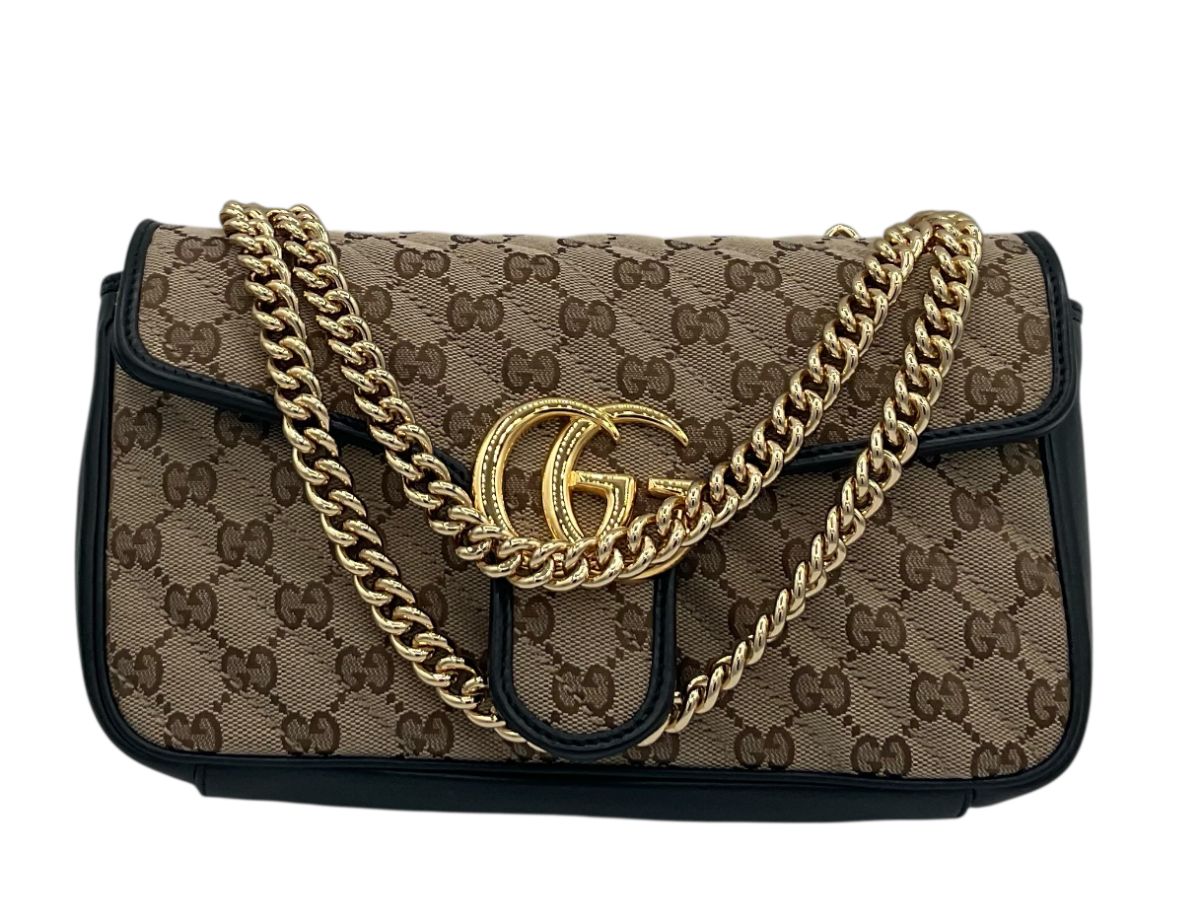 Gucci Marmont Medium Toile Monogramme GG Beige/Noir