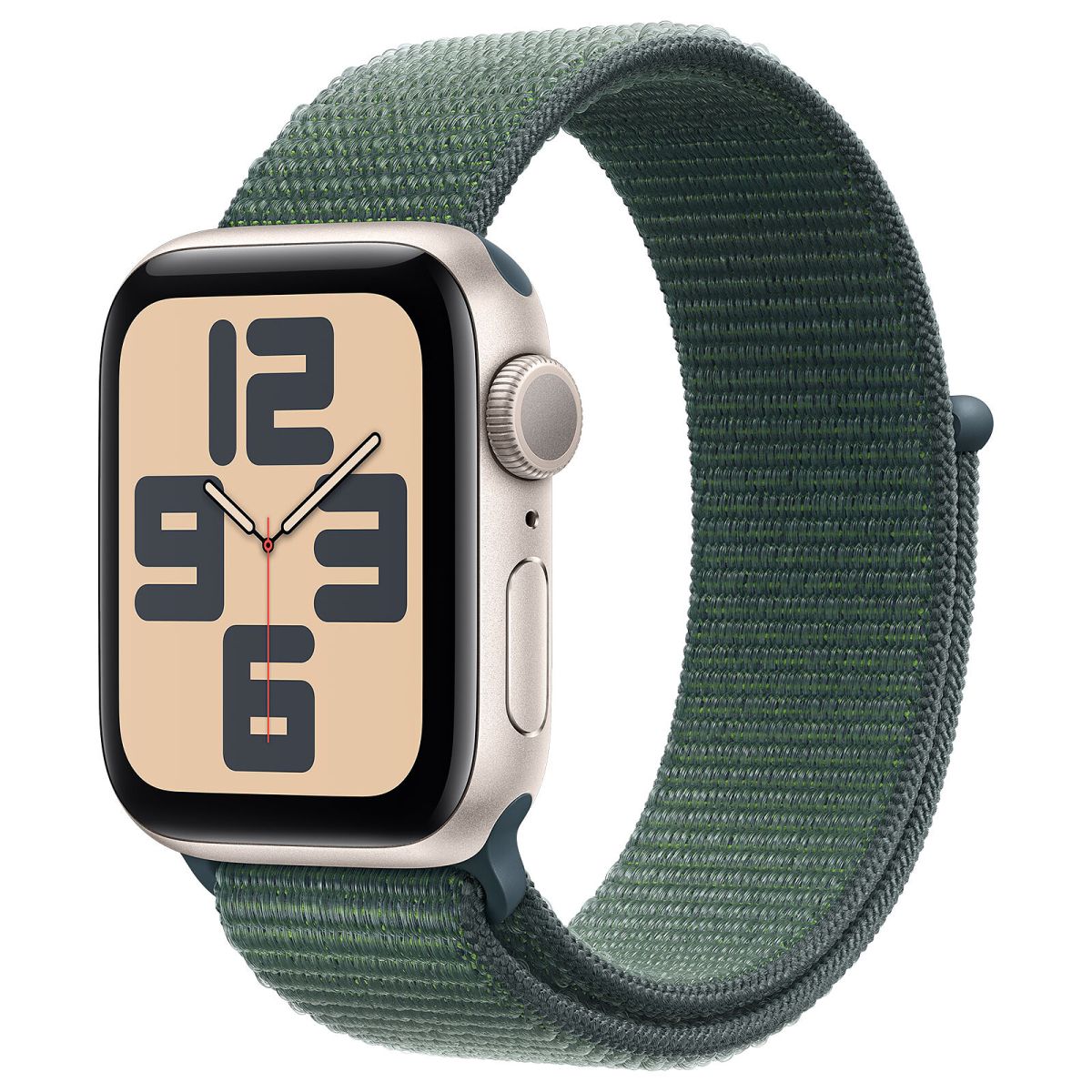 Apple Apple Watch SE 40mm (A2722) Aluminium Lumière Stellaire Bracelet Sport Vert olive