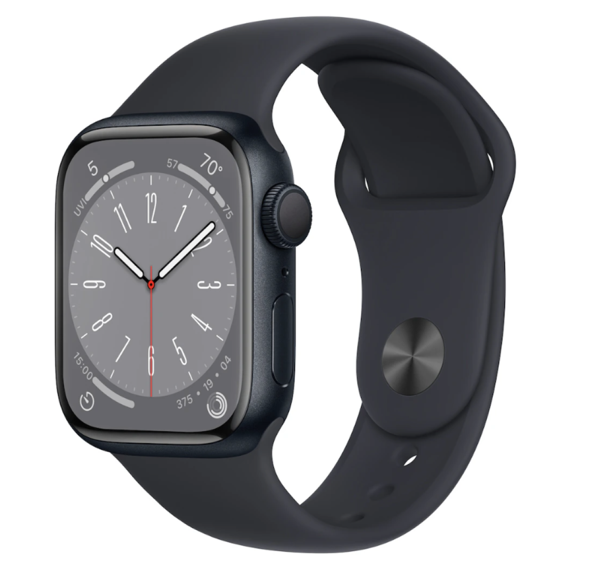 Apple Apple Watch series 8 45mm (A2771) Céramique Gris Bracelet Sport Noir
