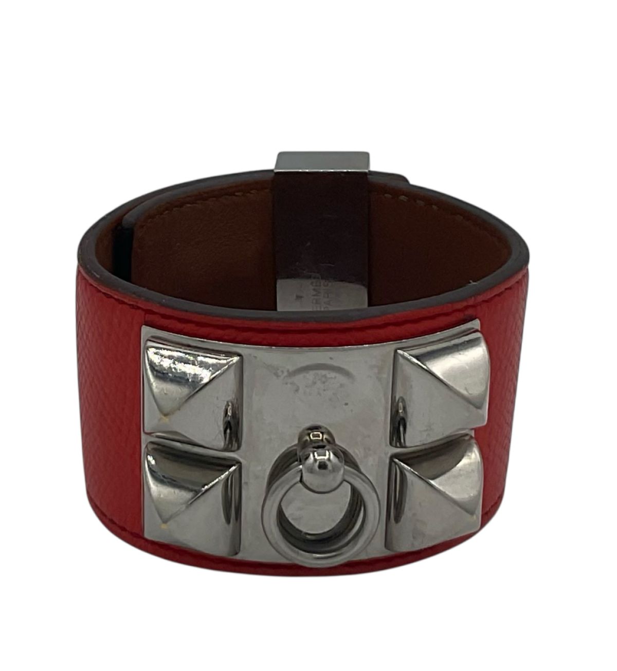 Hermès Collier de chien 1 Cuir orange