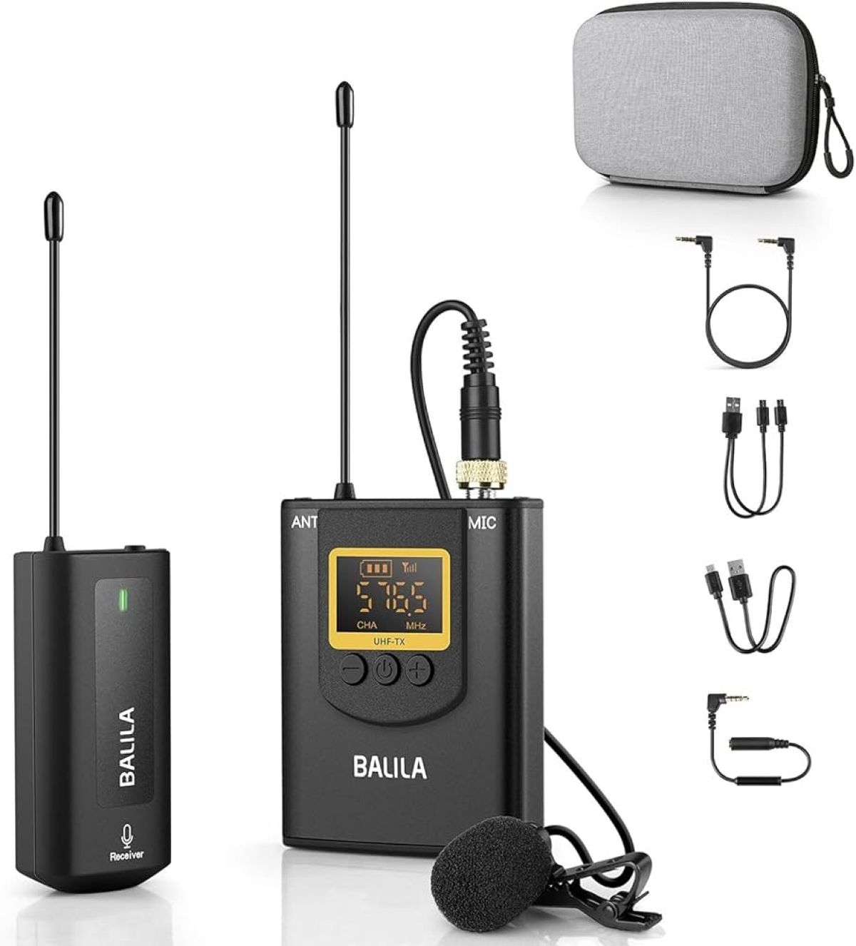 Balila Wireless Micropjone System Mic Serre-tête / cravate Noir