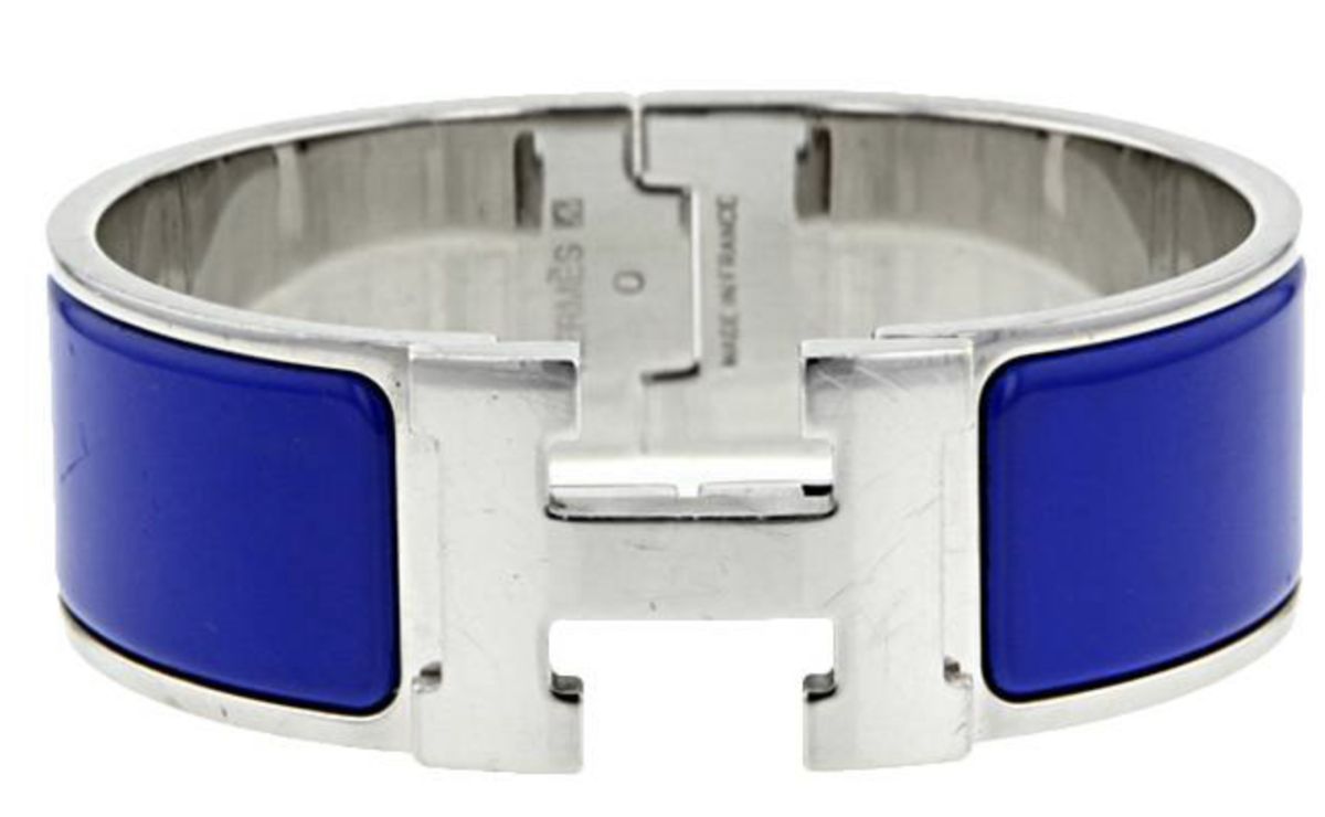 Hermès Clic H  Email Bleu Bracelet