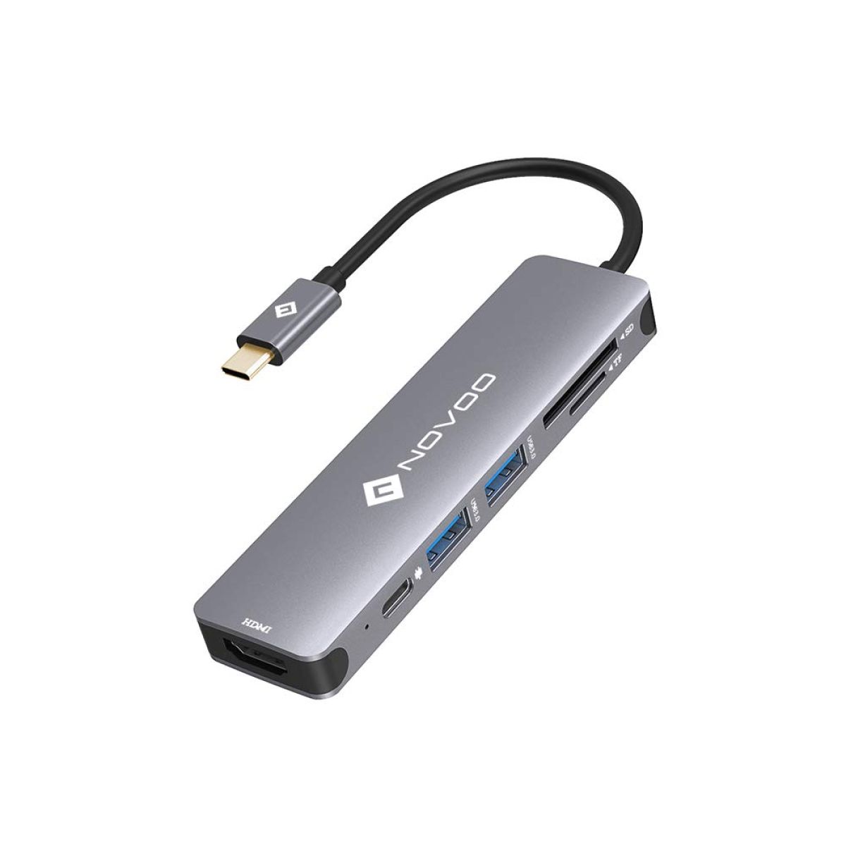 Novoo NVTCHD2USTGY-SJ  Gris Hub USB-C