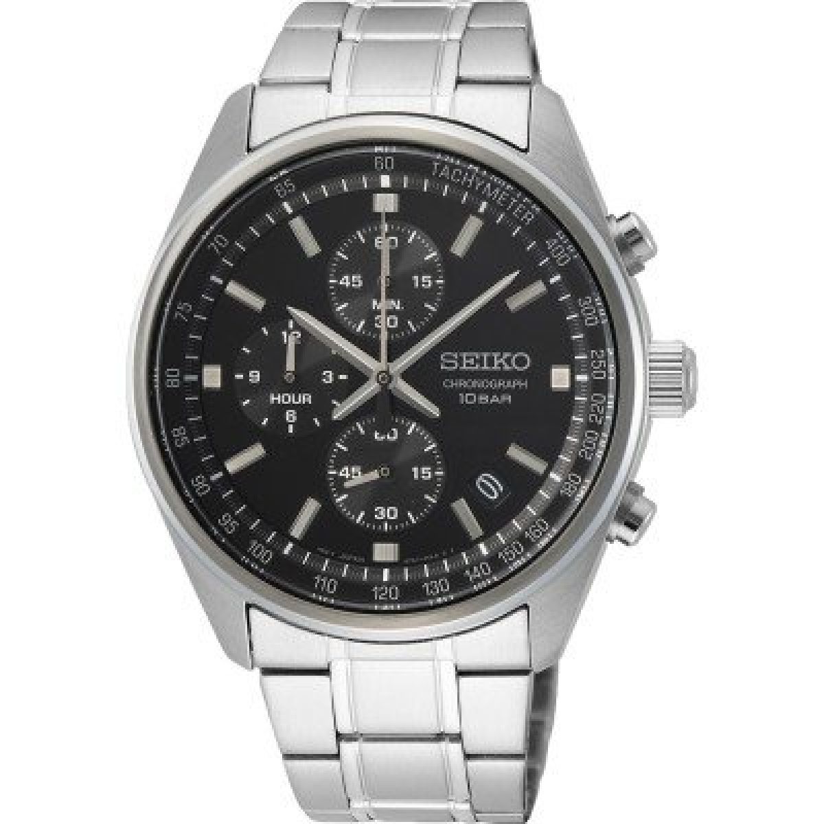 Seiko Chronograph 8T67-00S0 Quartz Noir Acier