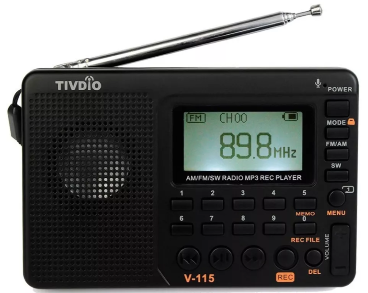Tivdio V-115 Radio Portable Noir