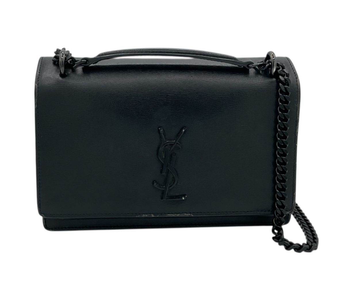 Saint Laurent Sunset MM Cuir de veau lisse Noir