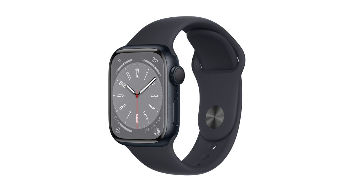 Apple Apple watch Series 8 41mm (A2770) Aluminium Gris Sidéral Bracelet Sport Noir