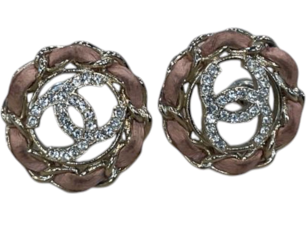 Chanel   Rose Boucles d’oreilles CC